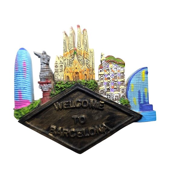 Other - Fridge Magnet Welcome To Barcelona 3D Resin Souvenir City Landmarks vacation